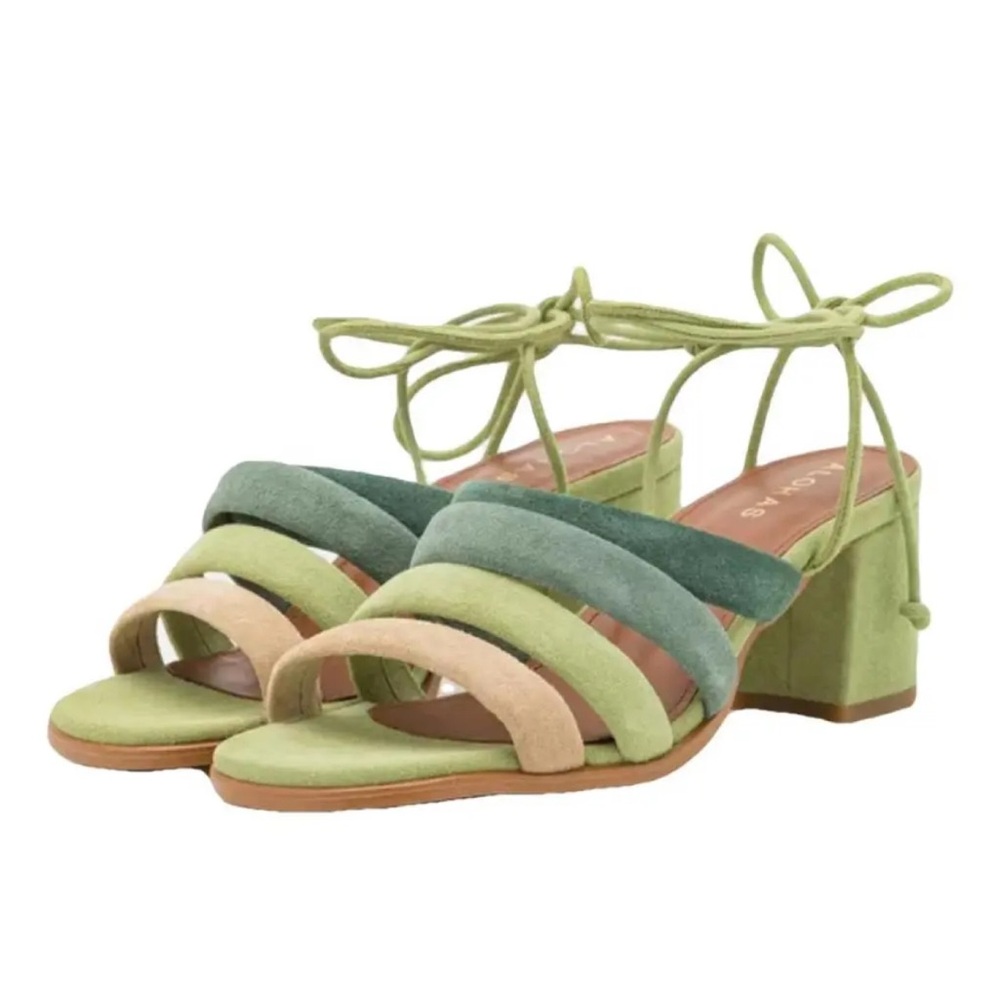 Alohas Leticia Shades of Green Heeled Sandal